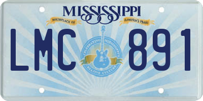 MS license plate LMC891