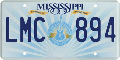 MS license plate LMC894