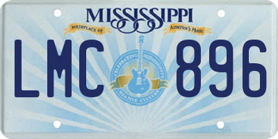 MS license plate LMC896