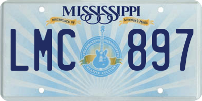 MS license plate LMC897