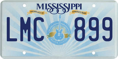 MS license plate LMC899