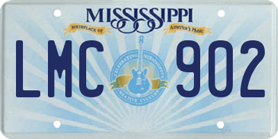 MS license plate LMC902