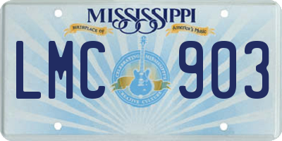MS license plate LMC903