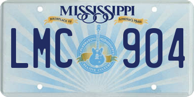 MS license plate LMC904