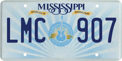 MS license plate LMC907