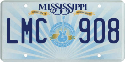 MS license plate LMC908
