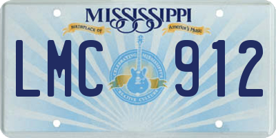 MS license plate LMC912