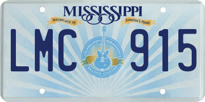 MS license plate LMC915