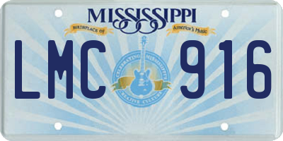 MS license plate LMC916