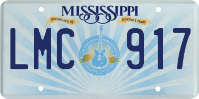 MS license plate LMC917