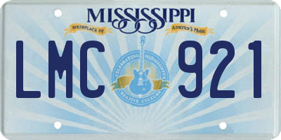 MS license plate LMC921