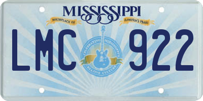 MS license plate LMC922