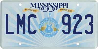 MS license plate LMC923