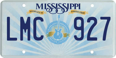 MS license plate LMC927