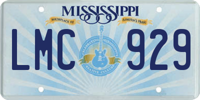 MS license plate LMC929