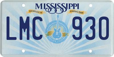 MS license plate LMC930