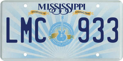 MS license plate LMC933