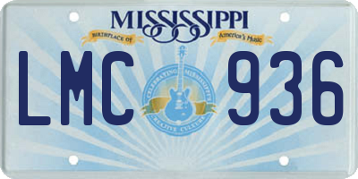 MS license plate LMC936