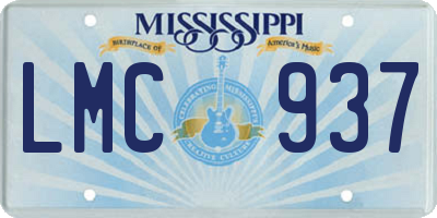MS license plate LMC937