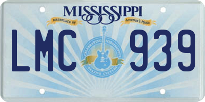 MS license plate LMC939