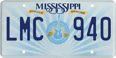MS license plate LMC940