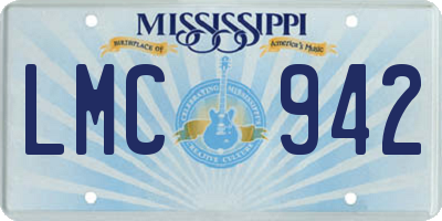 MS license plate LMC942