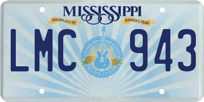 MS license plate LMC943