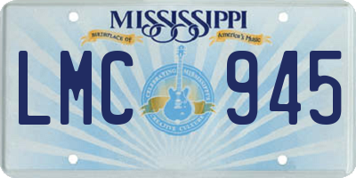 MS license plate LMC945