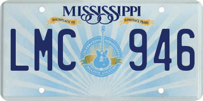 MS license plate LMC946