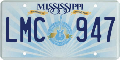 MS license plate LMC947