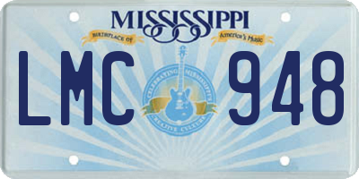 MS license plate LMC948