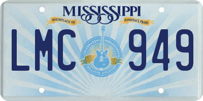 MS license plate LMC949