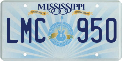 MS license plate LMC950