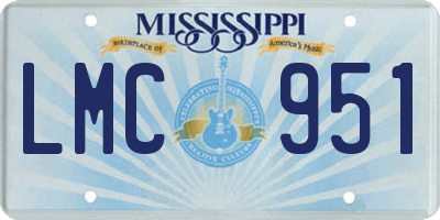 MS license plate LMC951
