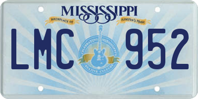 MS license plate LMC952