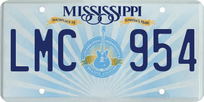 MS license plate LMC954