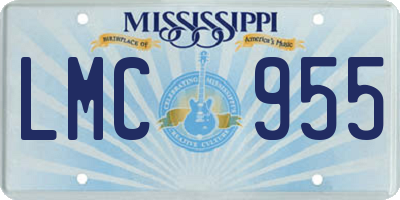 MS license plate LMC955