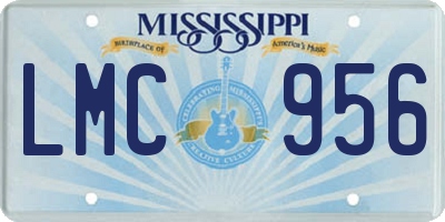 MS license plate LMC956