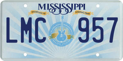 MS license plate LMC957