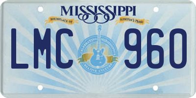 MS license plate LMC960