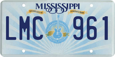MS license plate LMC961