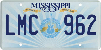 MS license plate LMC962