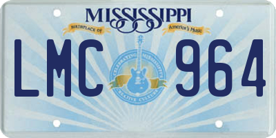 MS license plate LMC964