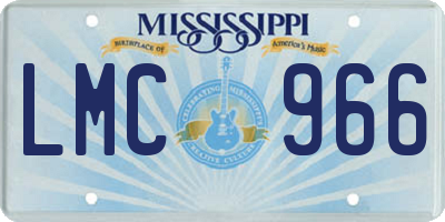 MS license plate LMC966