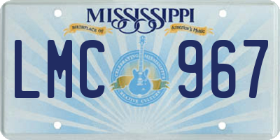 MS license plate LMC967