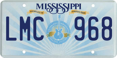 MS license plate LMC968