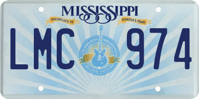 MS license plate LMC974