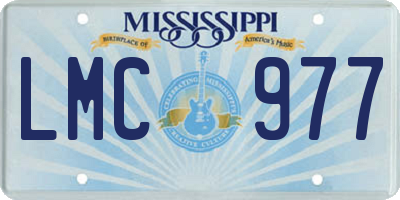 MS license plate LMC977