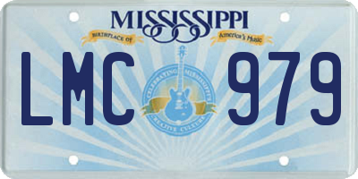 MS license plate LMC979