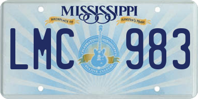 MS license plate LMC983